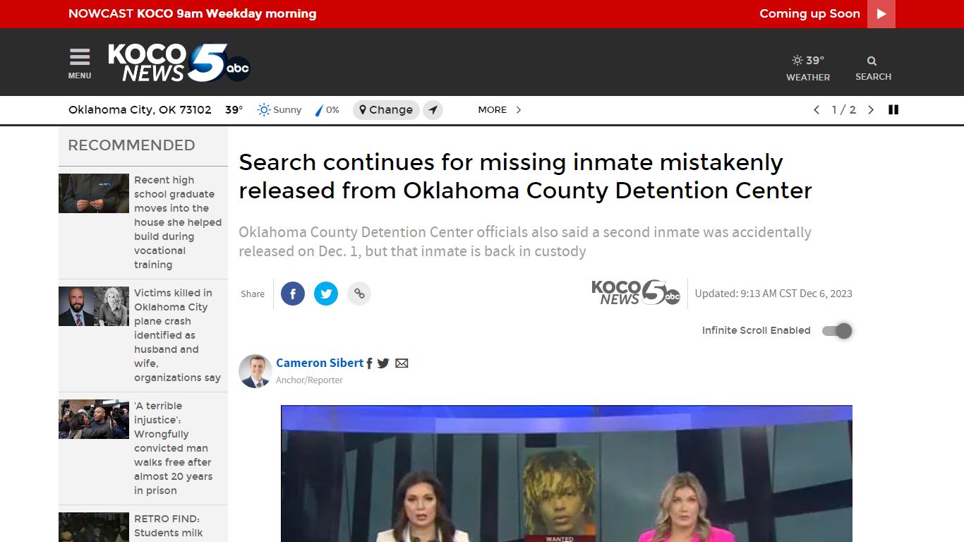 Oklahoma County jail mistakenly releases wrong inmate - KOCO 5 News