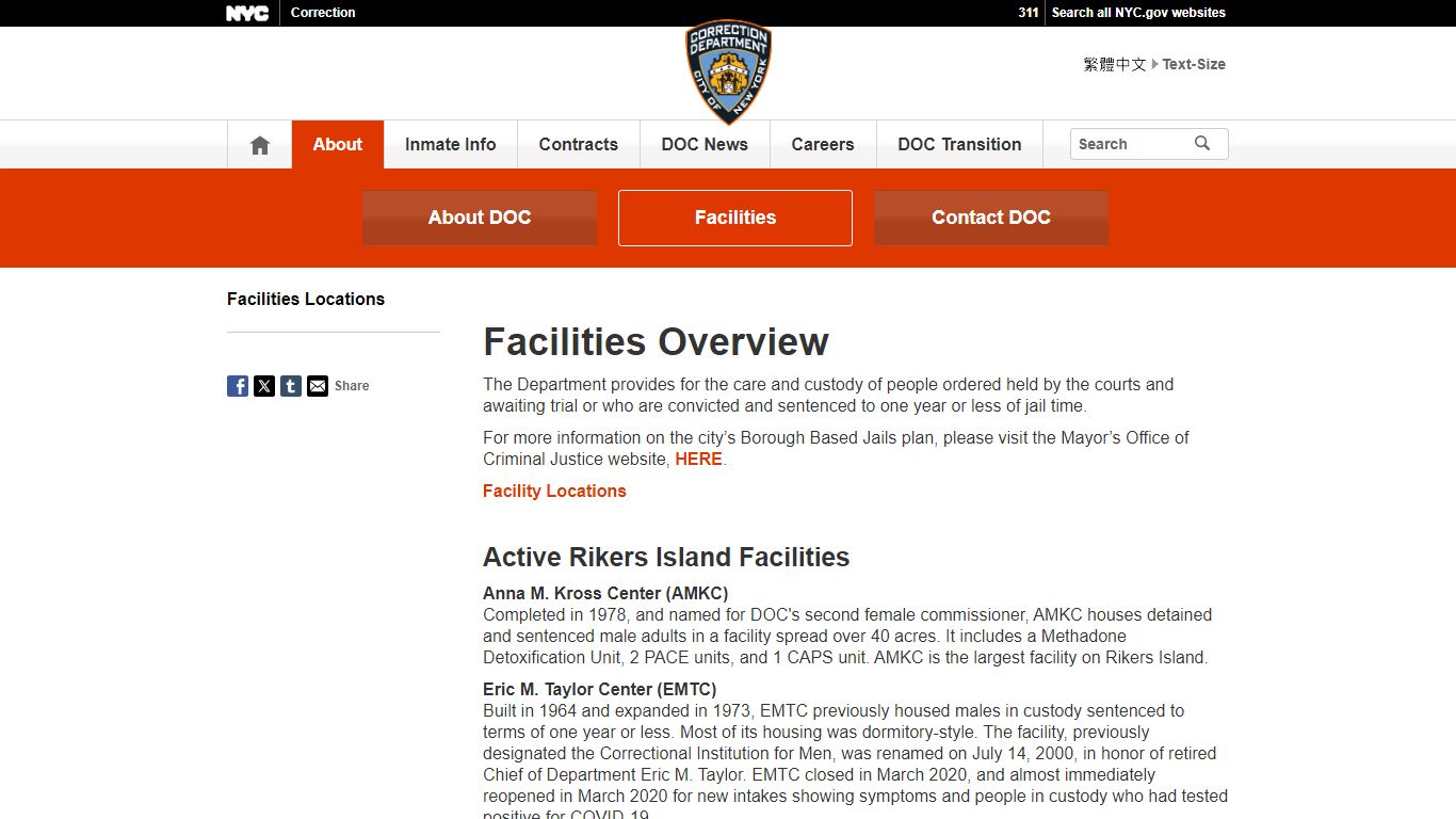 Department of Correction - NYC.gov